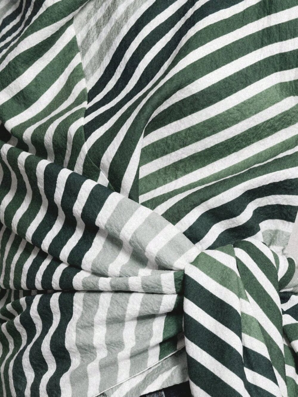 Green Casual Women's Diagonal Stripe Halter Cowl Neck Tank - Picture 6 of 6